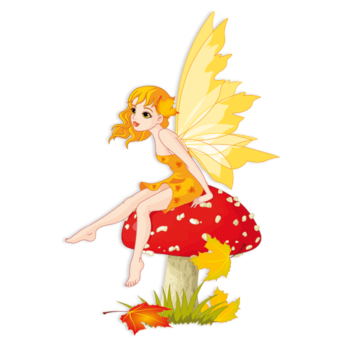 Vinilos Infantiles: Hada sentada sobre seta