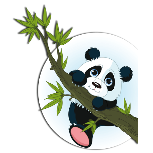 Vinilos Infantiles: Osito Panda trepando