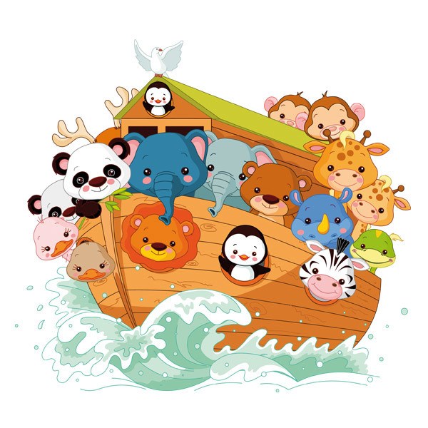 Vinilos Infantiles: El Arca de Noé navegando