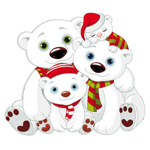 Vinilos Infantiles: Familia de osos blancos