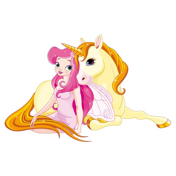 Vinilos Infantiles: Princesa y Unicornio