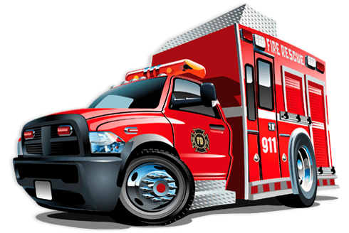 Vinilos Infantiles: Camión de rescate de bomberos