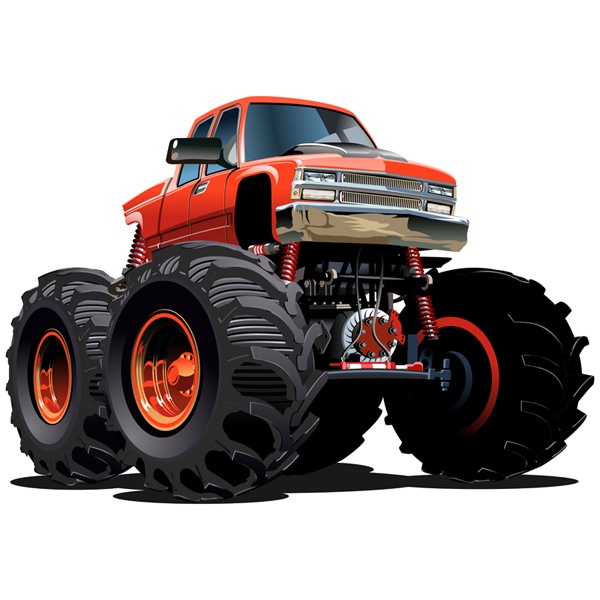 Vinilos Infantiles: Monster Truck ranchera naranja