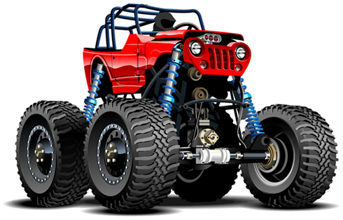 Vinilos Infantiles: Monster Truck Safari rojo