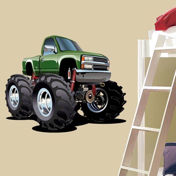 Vinilos Infantiles: Monster Truck Ranchera Verde