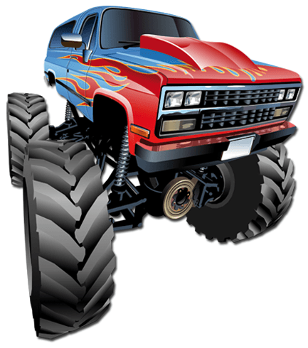 Vinilos Infantiles: Monster Truck azul y rojo