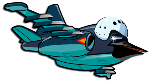Vinilos Infantiles: Avión con cabeza de pájaro