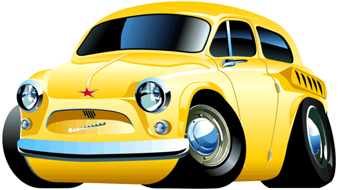 Vinilos Infantiles: Coche clásico amarillo