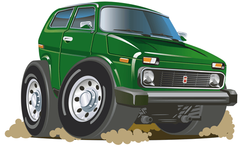 Vinilos Infantiles: Todoterreno verde