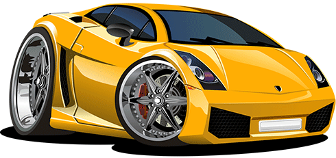 Vinilos Infantiles: Coche deportivo amarillo 2