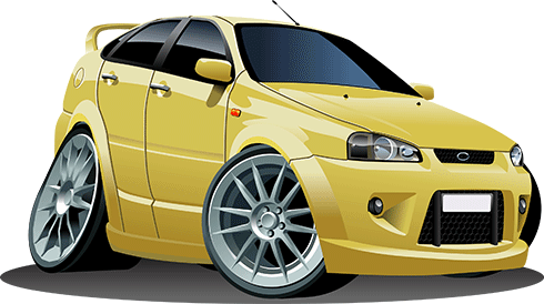 Vinilos Infantiles: Coche Ford amarillo
