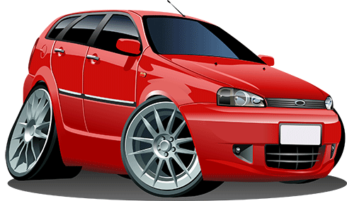Vinilos Infantiles: Coche fiat rojo