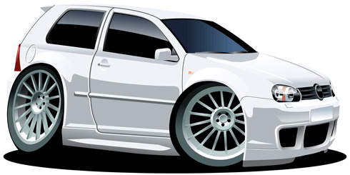 Vinilos Infantiles: Coche Volkswagen blanco