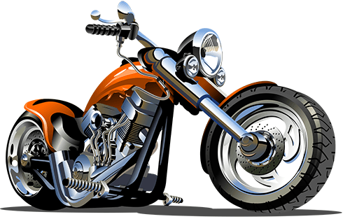 Vinilos Infantiles: Moto Harley Naranja