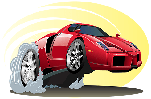 Vinilos Infantiles: Coche deportivo rojo