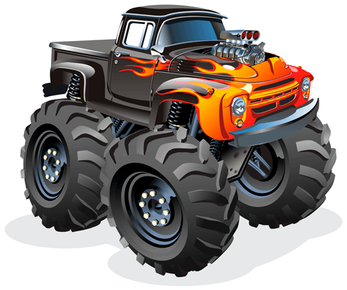 Vinilos Infantiles: Monster Truck ranchera fuego