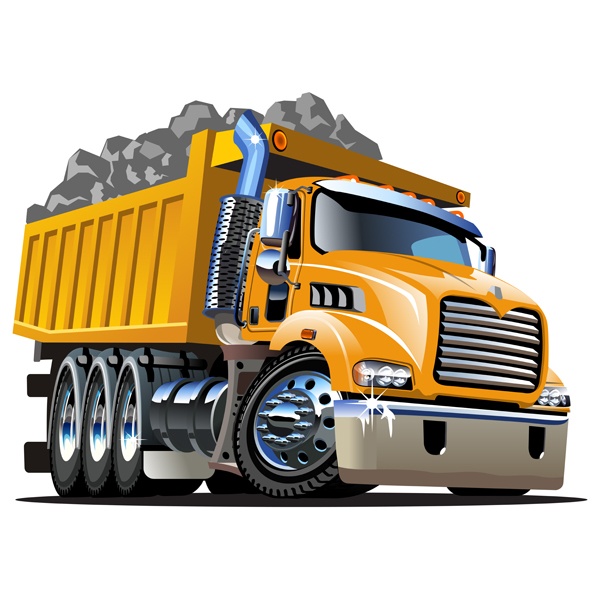 Vinilos Infantiles: Camión de obras cargado