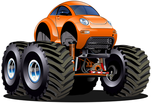 Vinilos Infantiles: Monster Truck Naranja Beetle