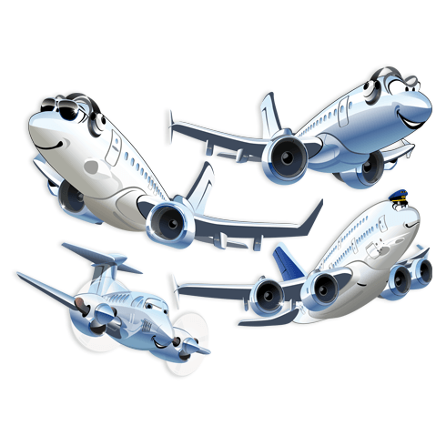 Vinilos Infantiles: Kit de aviones de pasajeros