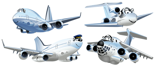 Vinilos Infantiles: Kit de aviones de pasajeros divertidos
