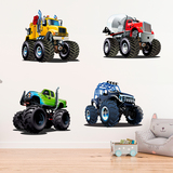 Vinilos Infantiles: Kit Monster Truck Big 4