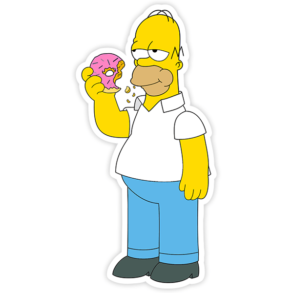 Pegatinas: Homer Simpson comiendo donuts