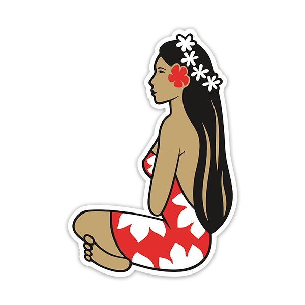 Pegatinas: Chica Hinano Tahiti Hawai