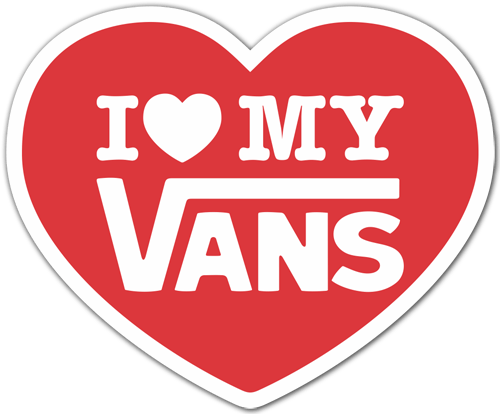 Pegatinas: I love my Vans rojo