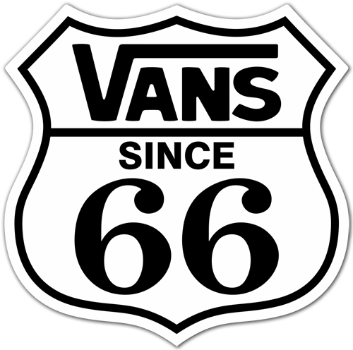 Pegatinas: Vans Ruta 66 blanco