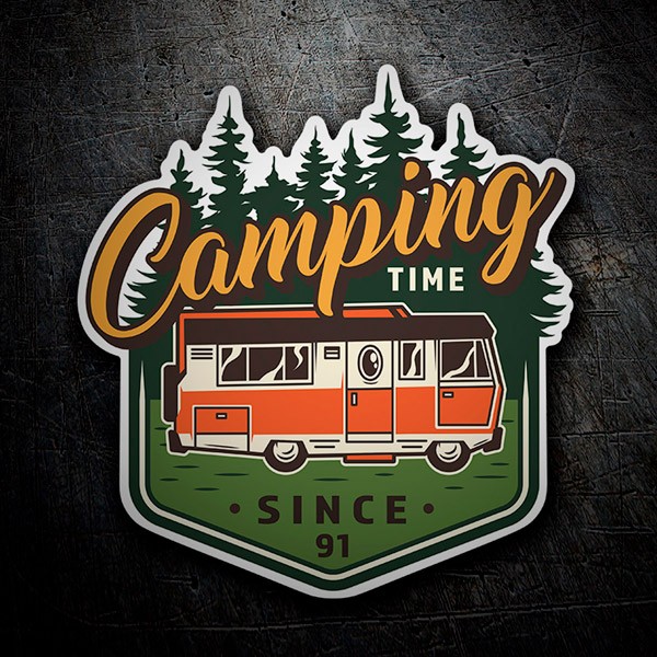 Pegatinas: Camping Time Since 91