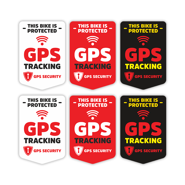 Pegatinas: Set 6X Seguridad por GPS de bici