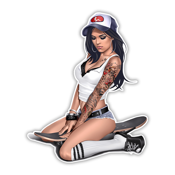 Pegatinas: Chica Pin Up skate