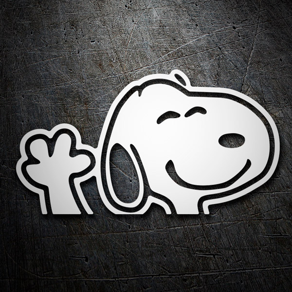 Pegatinas: Snoopy saludando