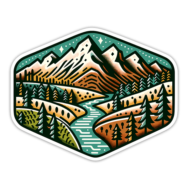 Pegatinas: Paisaje montañero