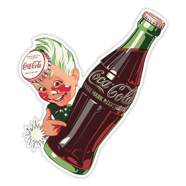 Pegatinas: Pegatina anuncio vintage de Coca Cola