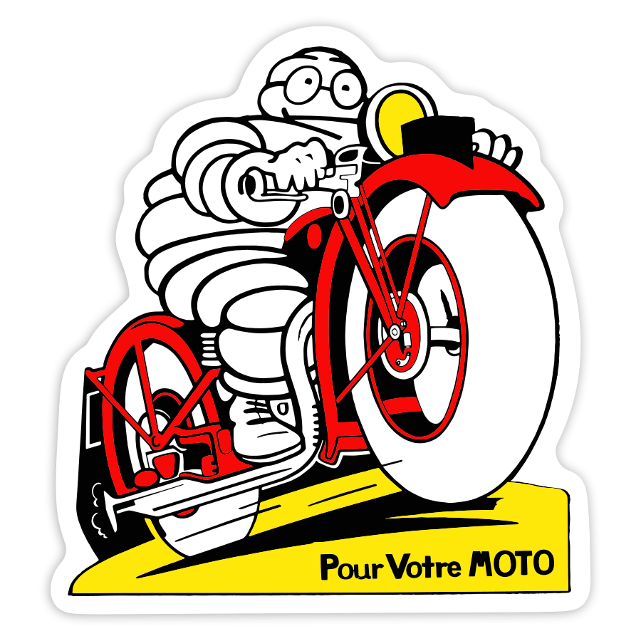 Pegatinas: Michelin Moto Roja Retro