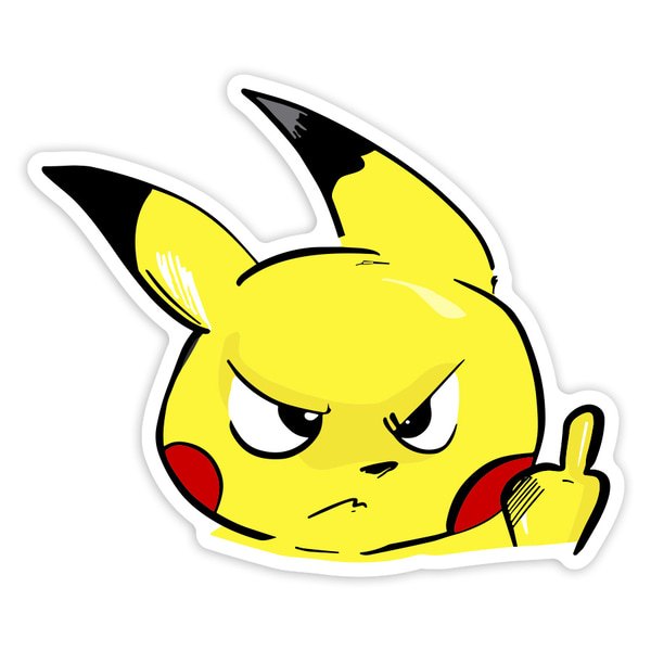 Pegatinas: Pikachu Enfadado Divertido