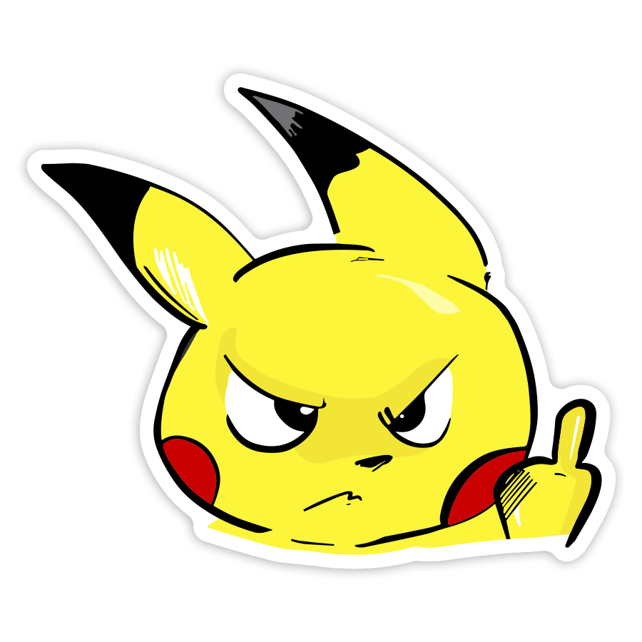 Pegatinas: Pikachu Enfadado Divertido