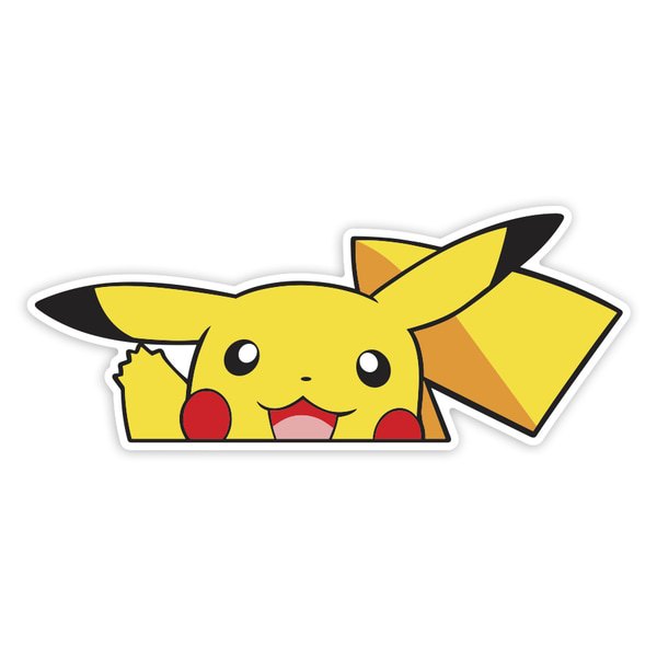 Pegatinas: Pikachu Saludando Feliz