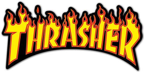 Pegatinas: Thrasher Logo en Llamas