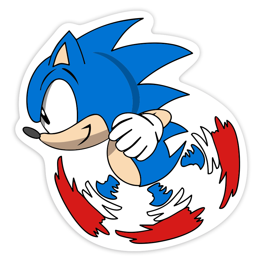 Pegatinas: Sonic Giro Clásico Retro