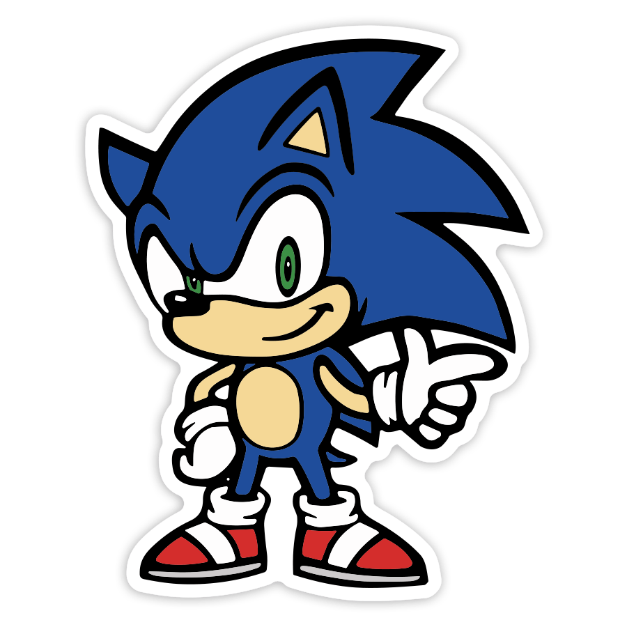 Pegatinas: Sonic Clásico Dedo Retro