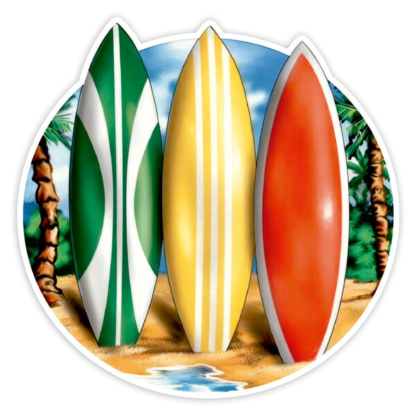 Pegatinas: Tres Tablas de Surf Clásicas