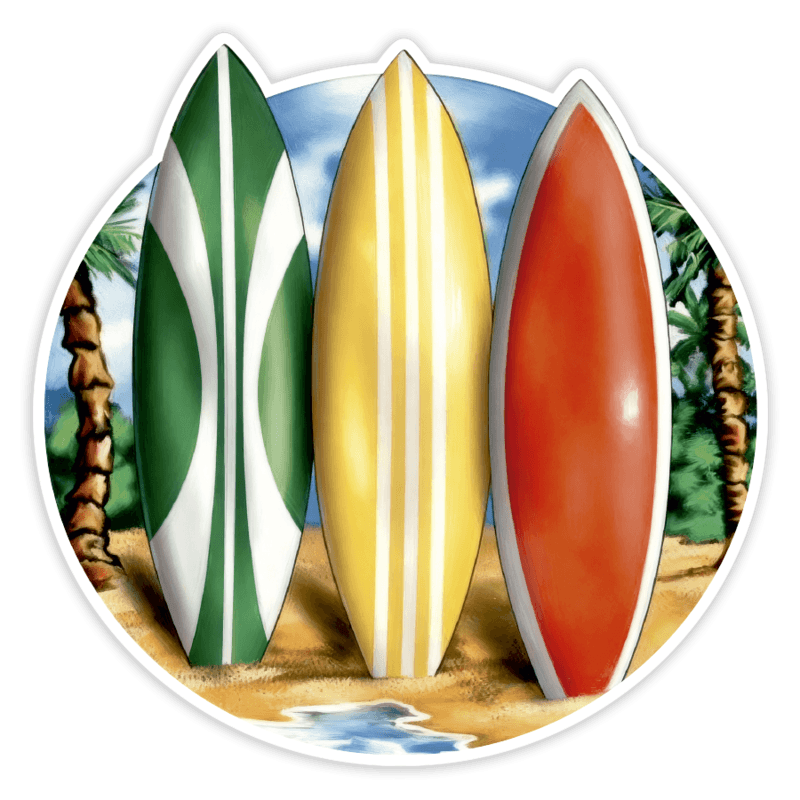 Pegatinas: Tres Tablas de Surf Clásicas