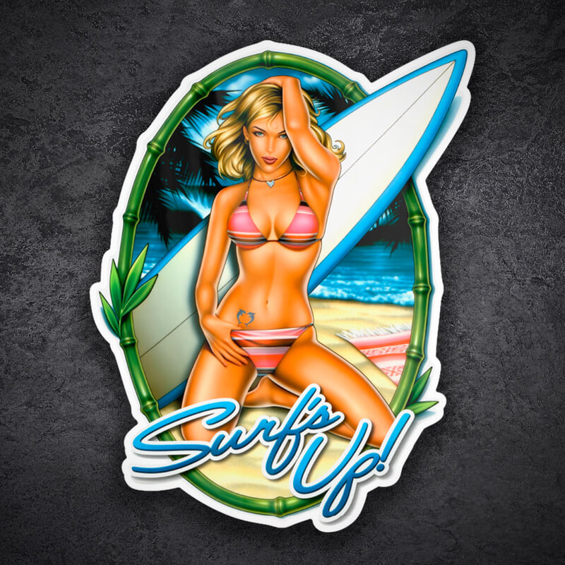 Pegatinas: Chica Surf
