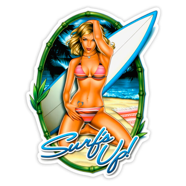 Pegatinas: Chica Surf