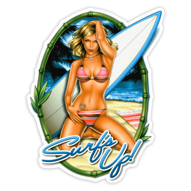 Pegatinas: Chica Surf