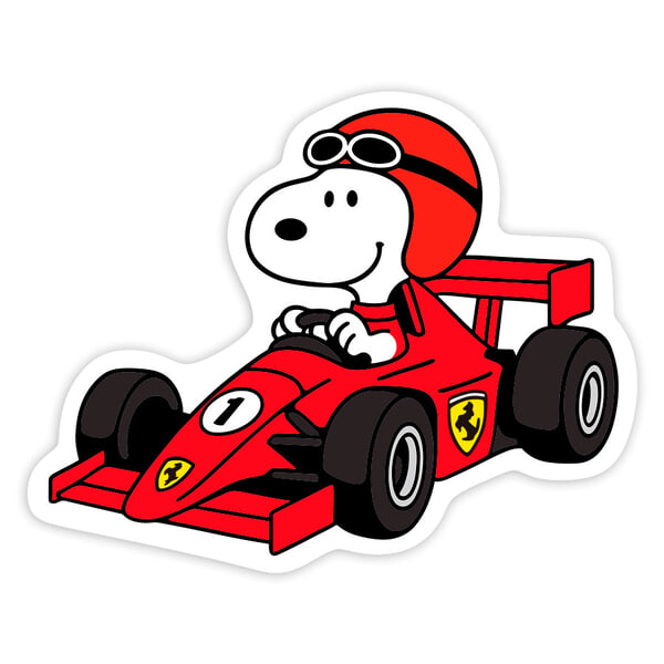 Pegatinas: Snoopy Piloto de Ferrari