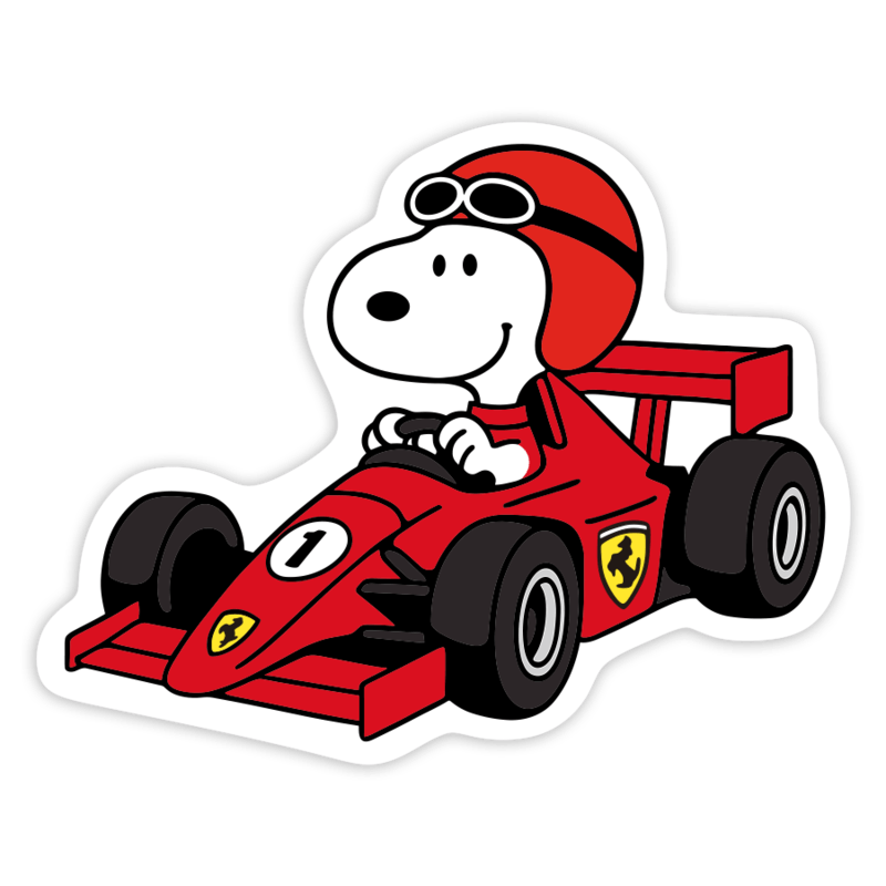 Pegatinas: Snoopy Piloto de Ferrari