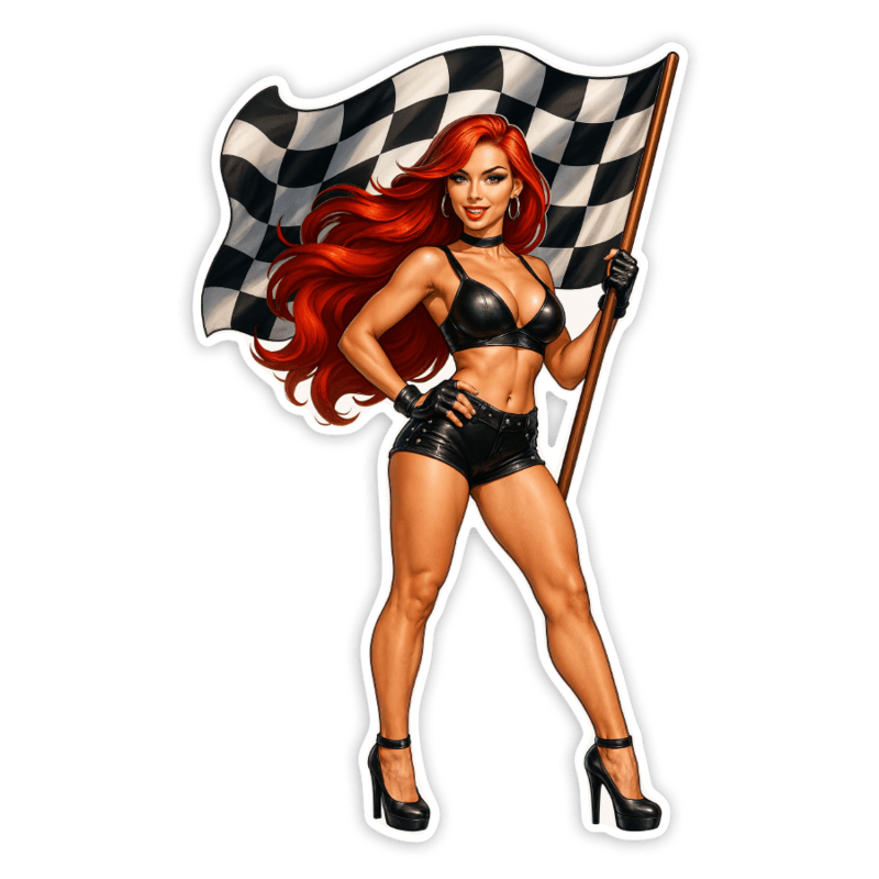 Pegatinas: Chica Bandera Racing
